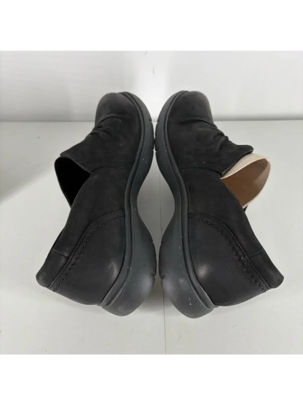 Clarks Artisan Women 11W Black Leather Comfort Slip On Certina Rose Loafers